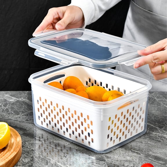 ACDANC Vegetable Washing Bowl with Strainer - Multifunctional Fruit Cleaning Basket for Kitchen Sink - Colander Rinser for Salad, Pasta, Produce - over Sink Food Catcher Drainer Container