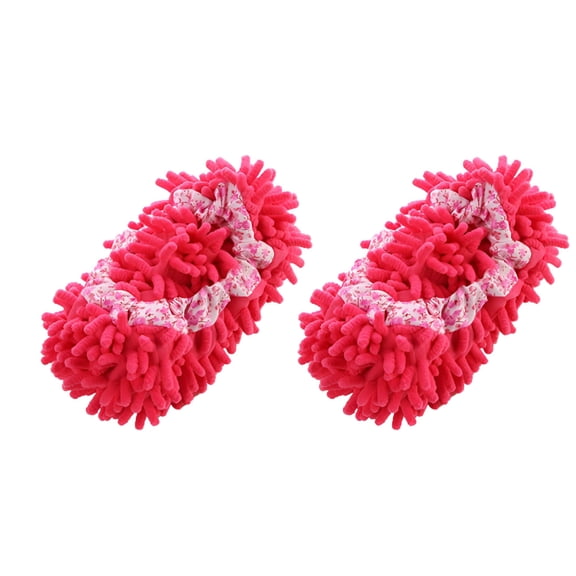 ACDANC Washable Chenille Fibre House Floor Cleaning Dust Mop Slippers Foot Socks Mop Shoes