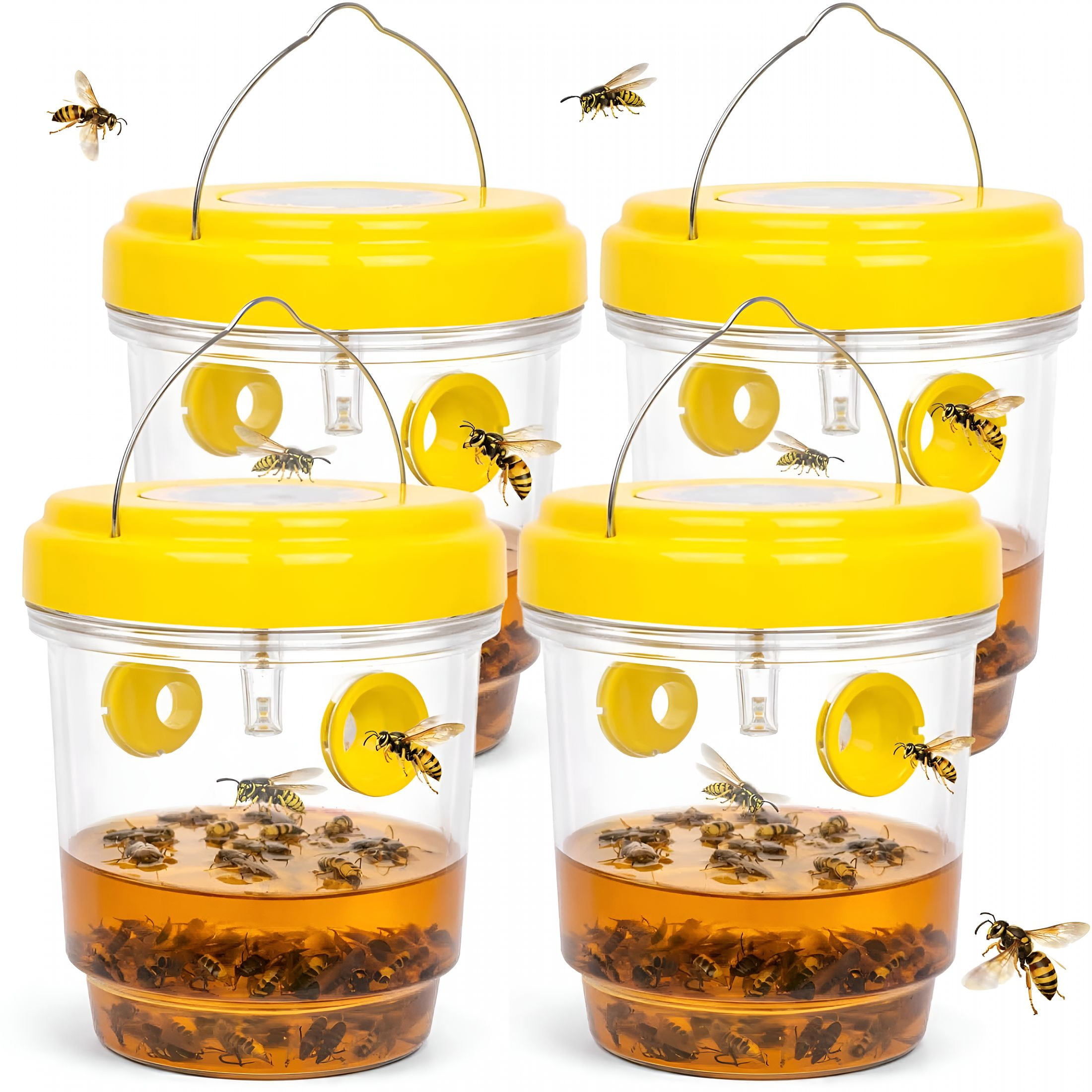 ACDANC Wasp Trap Outdoor Hanging,Reusable Yellow Jacket Trap with Bait Reservoir,Carpenter Bee and Hornet Catcher,Hanging Wasp Catcher for Outdoor Use