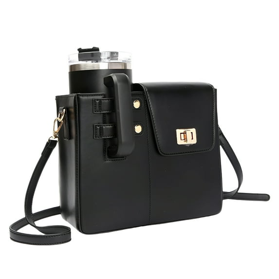 ACDANC Water Bottle Bag,Shoulder Bag Cup Storage Bag,Suitable for Gym Crossbody Bag with Sports Water Bottle Holder,Black