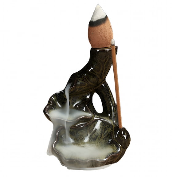 ACDANC Waterfall Incense Holder Backflow Cone Ceramic Burner Handcrafted Porcelain Censer Incense Stick Stand