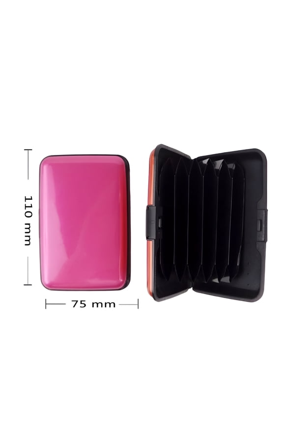 Waterproof 6 Slots RFID Blocking Credit Card Protector Aluminum ID Case Hard Shell Business Card Holder Metal Wallet for Men or Women