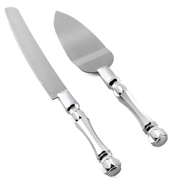 ACDANC Wedding Cake Knife&Server Set-2-Piece Stainless Steel Titanium Plated Blades with Plastic Handles,Wedding Cake Cutting Set&Cake Cutting Set for Wedding for Ceremony