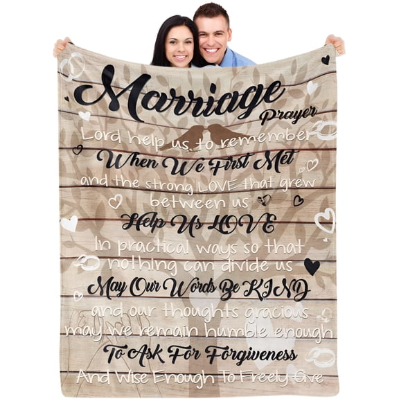 ACDANC Wedding Gifts for Couples Marriage Prayer Throw Blanket for Couple Newlyweds Fleece Flannel Best Bride to Be Groom Gifts for Wedding Day Bridal Shower Anniversary Honeymoon Engagement,30x40"