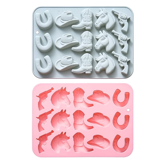 ACDANC Western Denim Pattern Silicone Baking Molds for Resin Crafts,Chocolate,Soap Making,Reusable Cowboy Theme Molds,Flexible Design Theme Kitchen Tools