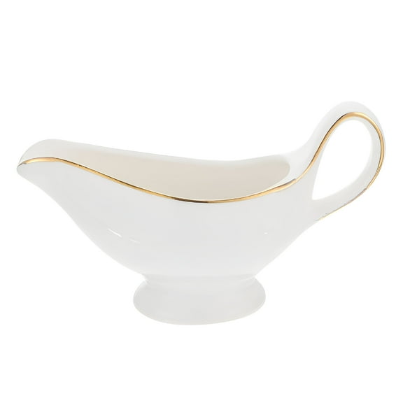 ACDANC Western Tableware Home Ceramic Gravy Boat Saucier Sauce Jug Seasoning Container, for Gravy, Sauce, Dressing, Seasoning, Serving, Dining, Kitchen