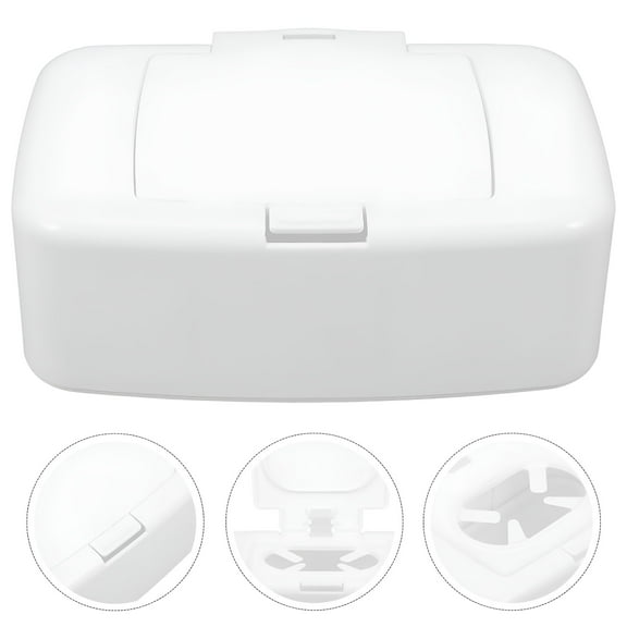 ACDANC Wet Wipes Storage Box Practical Wipes Box Flushable Refillable Wipes Container Dispenser Bracket White 17X10.5X6CM