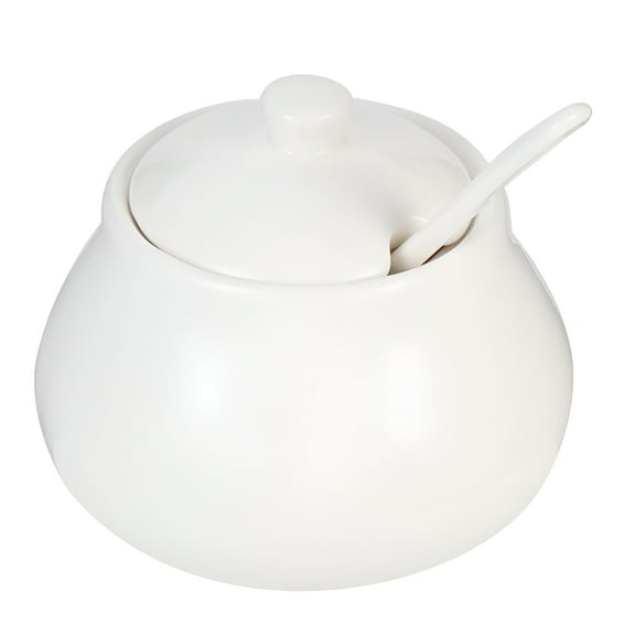 ACDANC White Ceramic Sugar Container for Storage Perfect for Coffee Bar Home Kitchen and Dining 8 oz
