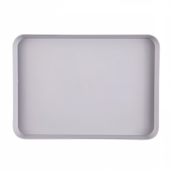 ACDANC White Rectangular Serving Tray, Food Grade PP Plastic Coffee Table Tray with Raised Edges, Nordic Decorative Platter for Breakfast, Tea, Fruit, and Home Organization