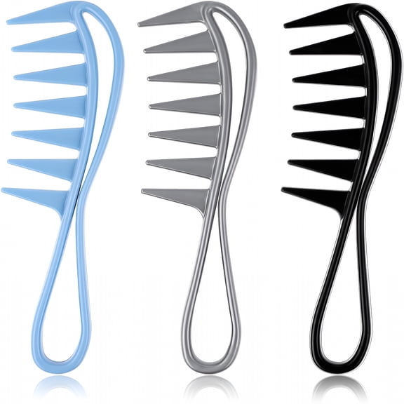 ACDANC Wide Tooth Comb for Curly Hair, 3 Pieces Large Hair Comb Wet Wavy Thick Hair Combs Detangling Hair Comb Shower Comb Hairstyle Tool for Barber Salon Women Men