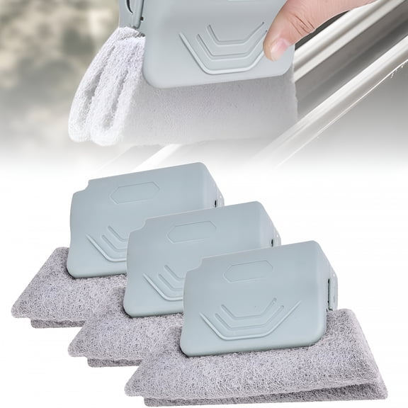 ACDANC Window Track Cleaner,Handheld Cleaning Brush Set,for Window Slides Grooves,Tile Grout Lines,Shutter Slats,Car Ac Vents & Narrow Gaps (Grey 3Pcs)
