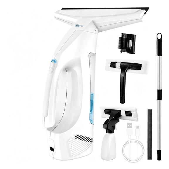 ACDANC Window Vacuum Squeegee Cordless,Electric Window Cleaner Kit with 31-40" Extendable Pole,2000Pa,2200Mah,150Ml Tank,2 Squeegee Blades for Shower Glass,Tiles,Mirrors,Car.
