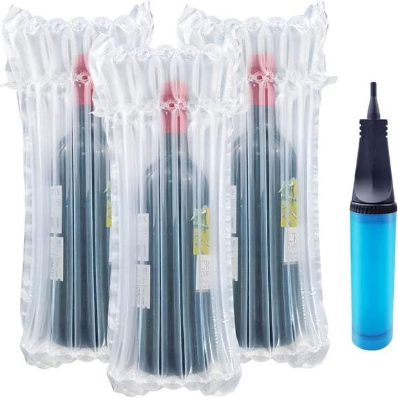 ACDANC Wine Bottle Travel Protector Bags,10 Packs Inflatable Air Column Packaging Bubble Bag,Reusable Wine Bottle Protector,Safe Choice for Wine Transportation
