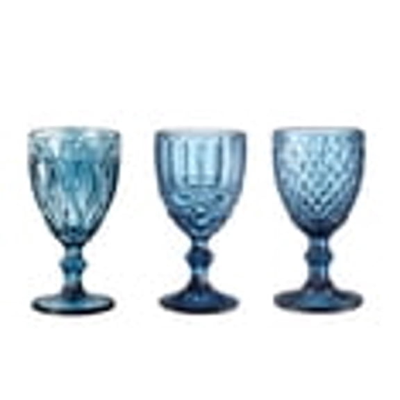 ACDANC Wine Glass Colored Goblet Vintage Pattern Embossed Goblets for Party Wedding,Rose Colored Glasses