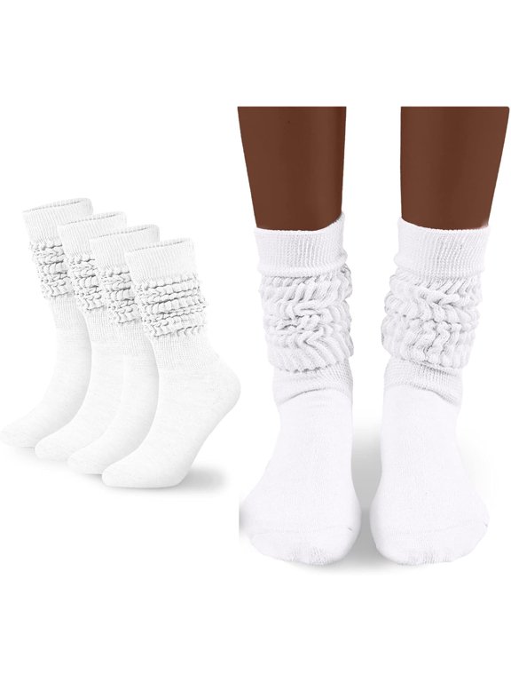 Womens Slouch Sock Scrunch Socks Soft Long Boot Socks for Women Stacked High Sock 2-3 Pack Soft Long Boot Scrunch Socks
