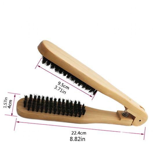 ACDANC Wooden Hair Straightening Brush, V-Shaped Styling Comb for Home