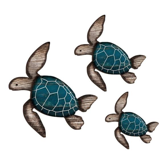 ACDANC Wooden Sea Turtle Wall Decor Wall Art,Underwater Animals Ocean Turtle Hanging Decoration,Beach Theme Decor Turtle Coastal Decor for Home Lake House Bathroom Decor