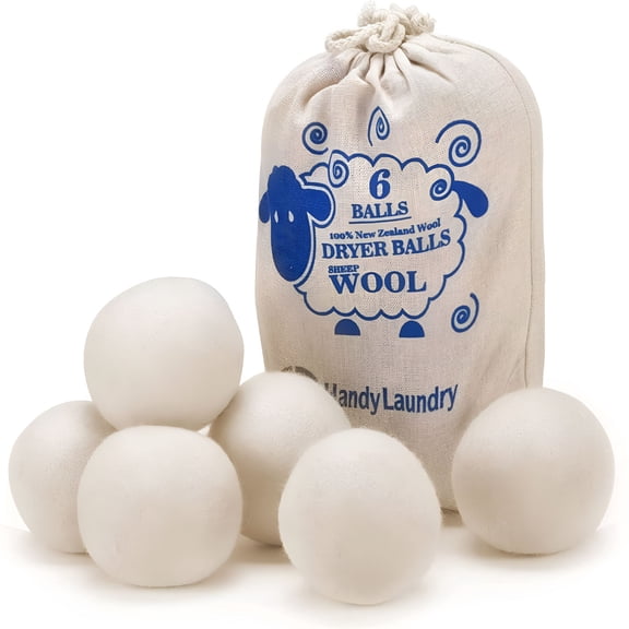 ACDANC Wool Dryer Balls-Natural Fabric Softener,Reusable,Reduces Clothing Wrinkles and Saves Drying Time,The Large Dryer Ball is a Better Alternative to Plastic Balls and Liquid Softener,Pack of 6