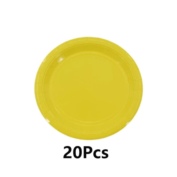 ACDANC Yellow Sunshine Round Paper Plates for Party Wedding Birthday Baby Shower Celebration Disposable Tableware Serving Accessory - 8.5",20 Ct