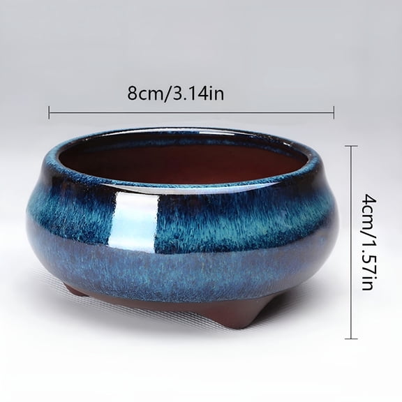ACDANC Yixing Zisha Clay Bonsai Pot, Breathable Ceramic Planter with Drainage Holes, Mini Succulent Container