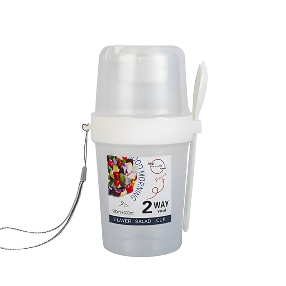 ACDANC Yogurt Parfait Cups with Lids and Spoons Breakfast Portable Cereal Container to Go Travel Cereal Bowl and Milk Container Overnight Oats Snack Containers Salad Dressing Holder