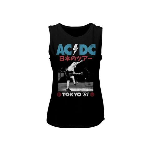 ACDC Tokyo Japan Tour 1981 Women's Tank (Black, Women'sM)