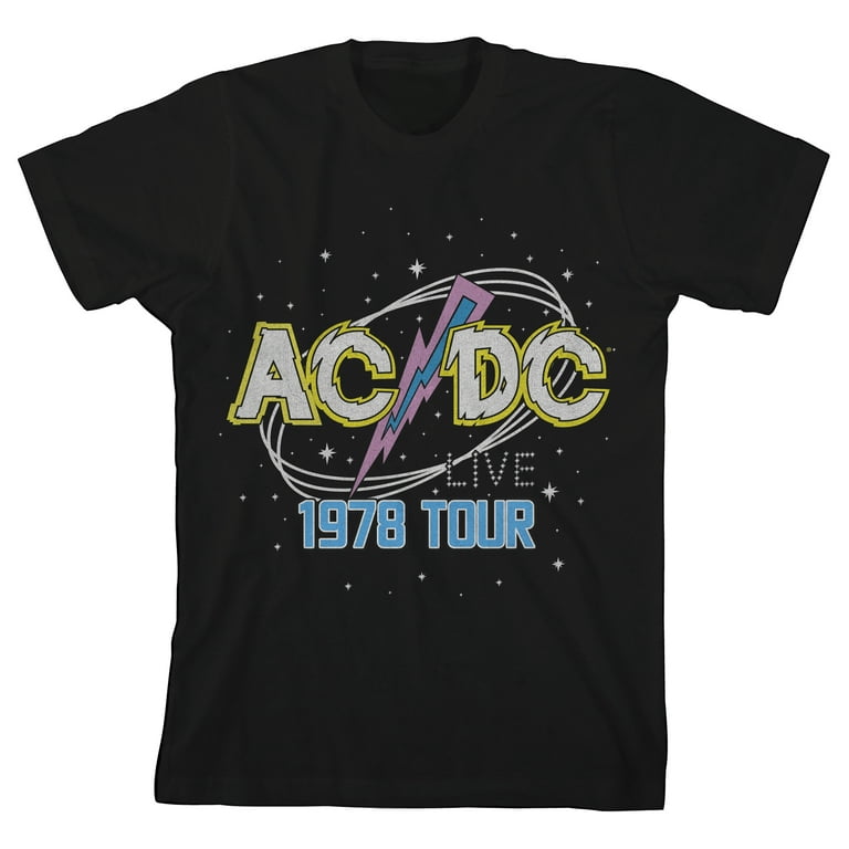 ACDC 1978 World Tour Pop Art Logo Crew Neck Short Sleeve ACDC 1978 World Tour Pop Art Logo Crew Neck Short Sleeve