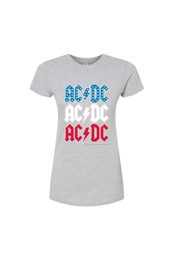 - ACDC USA Stack - Juniors Fitted Graphic T-Shirt