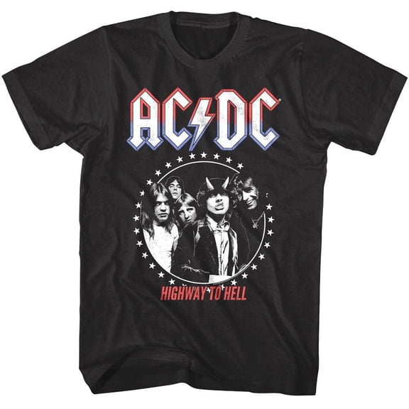 ACDC Highway to Hell Star Frame Men's T Shirt (Black, AdultXL)