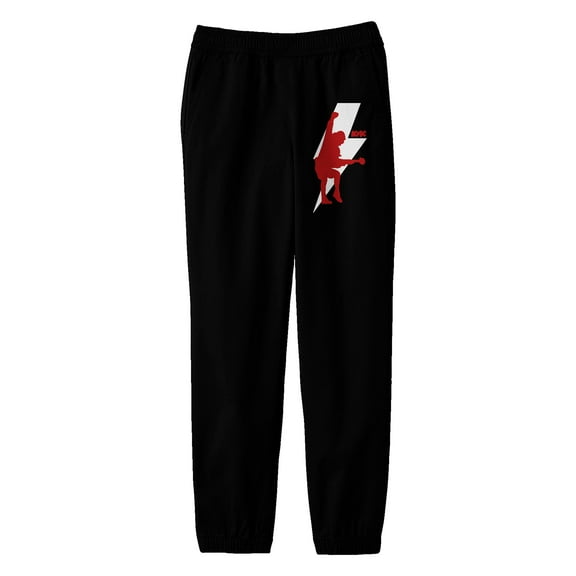 ACDC Angus Youth Silhouette with Lightning Bolt Youth Black Graphic Joggers-Large