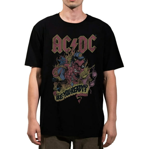ACDC Are You Ready Adult Black Heavyweight Oversized T-shirt