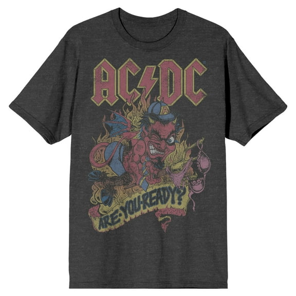 ACDC Are You Ready Men's Charcoal Heather T-shirt-M