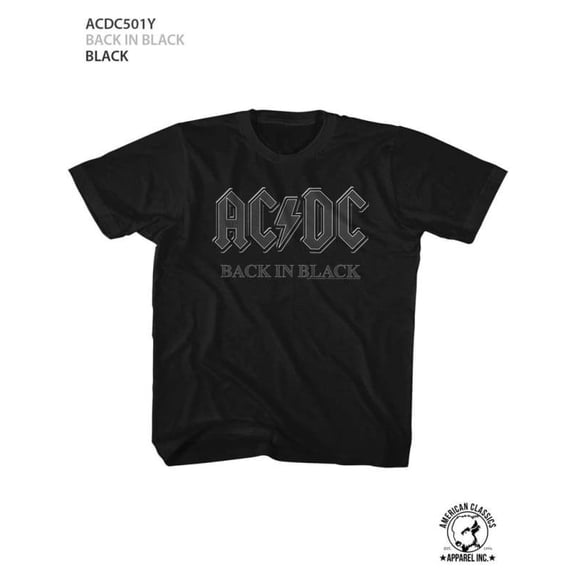 ACDC-BACK IN BLACK-BLACK YOUTH S/S TSHIRT-S (7-8)