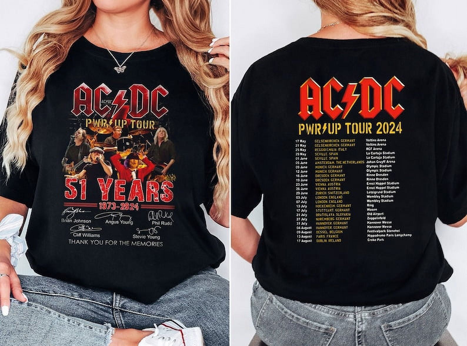 ACDC Band AC/DC Rock Music Band Pwr Up Pwr Up Tour 2024 with Pwr Tour
