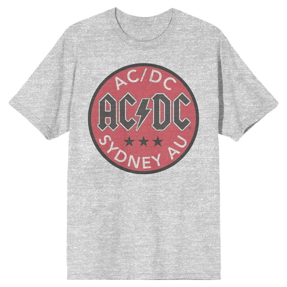 ACDC Band Logo Men's Athletic Heather Tee-M