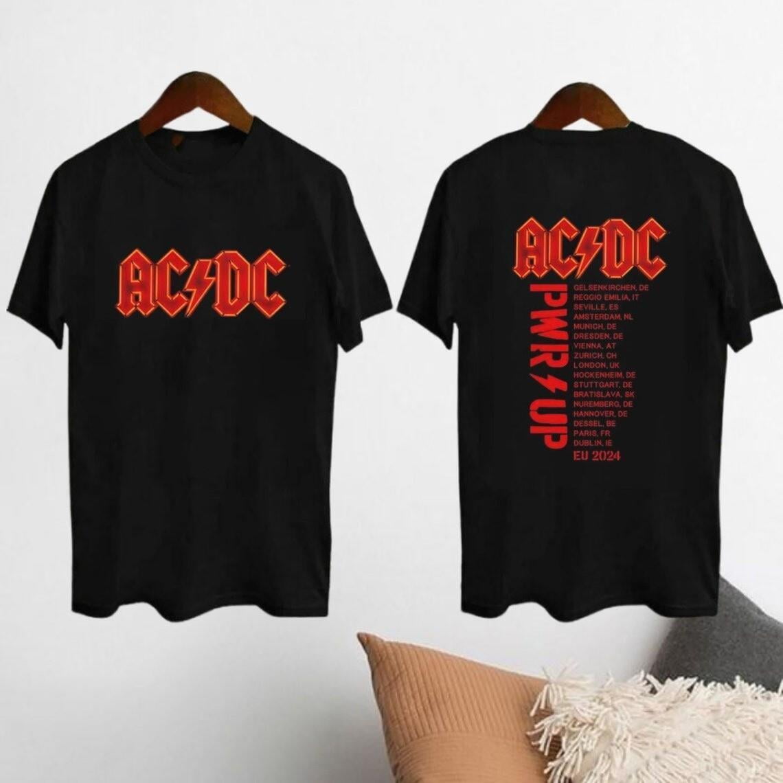ACDC Band World Tour 2024 Shirt Rock Band ACDC Pwr Up Tour 2024 Tshirt