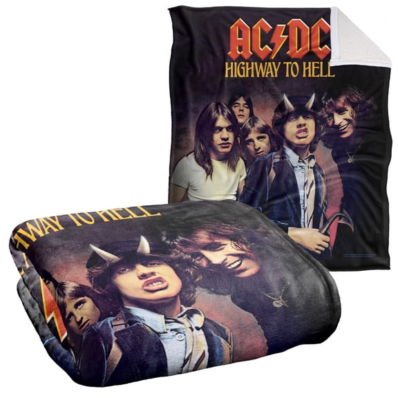 ACDC Blanket, 50"x60", Highway Silky Touch Sherpa Back Super Soft Throw Blanket