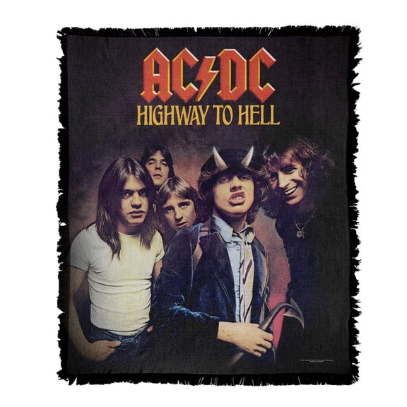 ACDC Blanket, 50'x60' Highway Woven Tapestry Cotton Blend Fringed Throw
