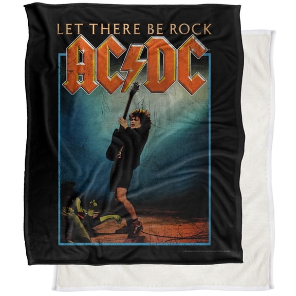ACDC Blanket, 50"x60", Let There Be Rock, Silky Touch Sherpa Back Super Soft Throw Blanket