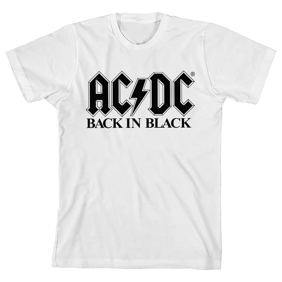 ACDC Boys White Crew Neck Short Sleeve T-shirt - Large
