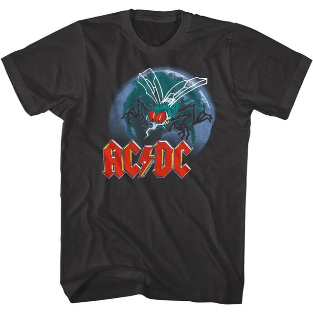 ACDC Fly on the Wall World Tour Men's T Shirt Earth Bug Rock Band