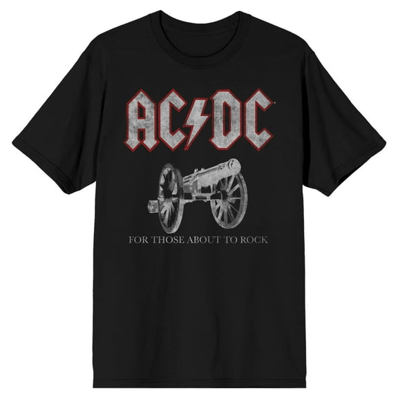 ACDC For Those About to Rock Cannon Men's Black T-shirt-Medium