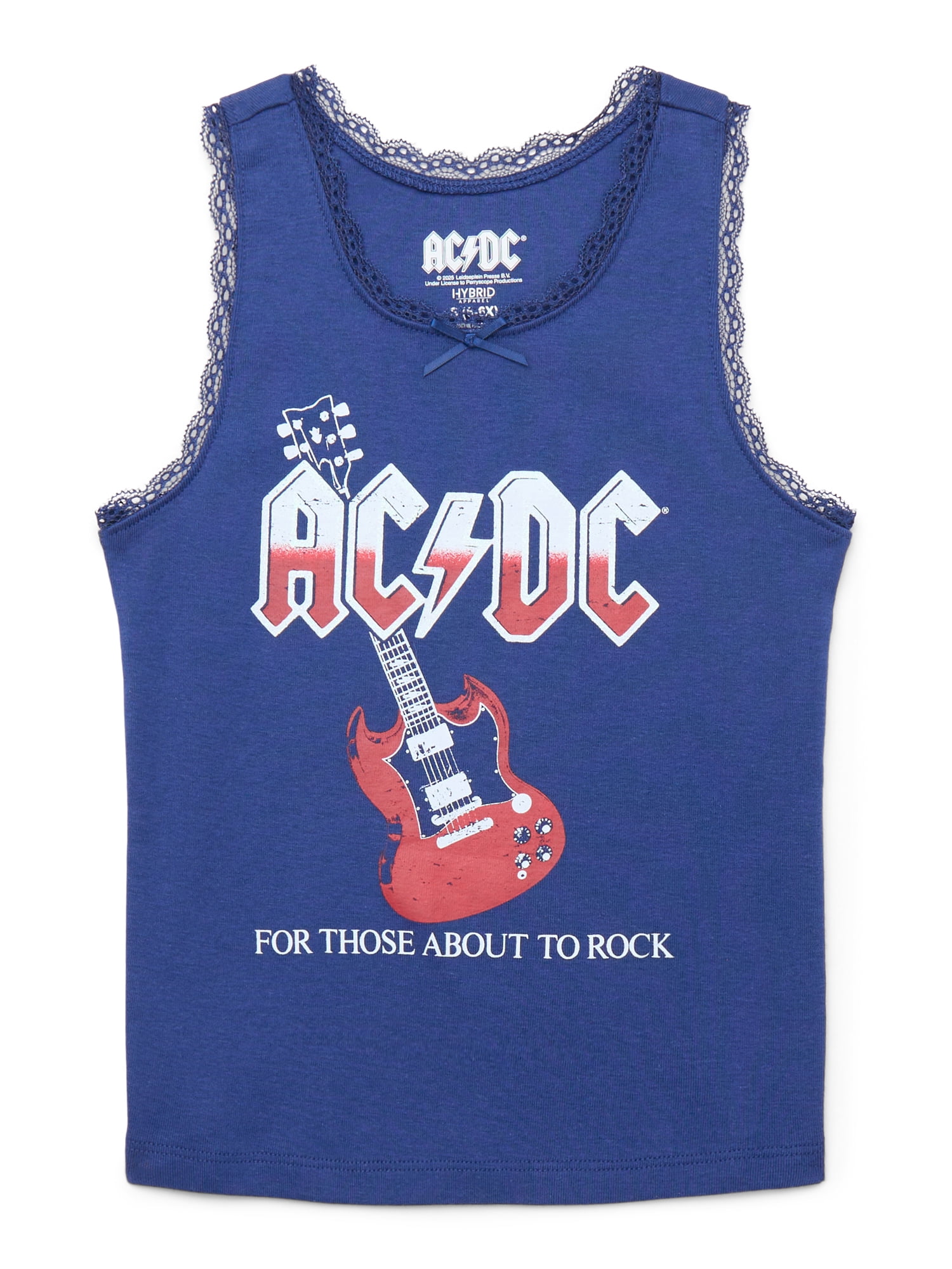 ACDC Girls Americana Graphic Tank Top with Lace Trim, Sizes 4-16 ...