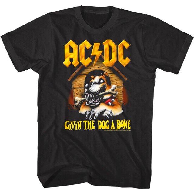 ACDC Givin the Dog a Bone Album Men's T Shirt Kennel Rock Band Concert