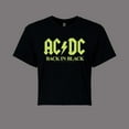 thumbnail image 1 of ACDC - Glow In The Dark - Back In Black - Juniors Cropped CotTon Blend T-Shirt, 1 of 5