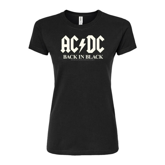 ACDC - Glow In The Dark - Back In Black - Juniors Fitted Graphic T-Shirt