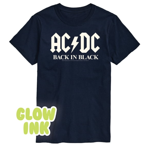 ACDC - Glow In The Dark - Back In Black - Men's Short Sleeve Graphic T-Shirt