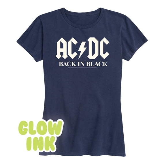 ACDC - Glow In The Dark - Back In Black - Women's Short Sleeve Graphic T-Shirt