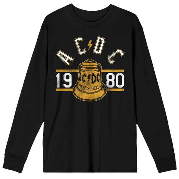 ACDC Hells Bells 1980 Men's Black Long Sleeve Shirt-Large