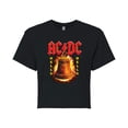 thumbnail image 1 of ACDC - Hells Bells Flames - Juniors Cropped Cotton Blend T-Shirt, 1 of 5